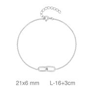 Foto de Pulsera de plata con eslabones entrelazados y circonitas blancas