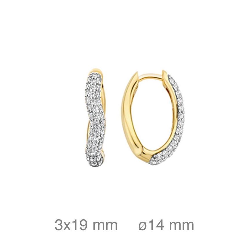 Foto de Pendientes aros de plata baño oro y circonitas blancas