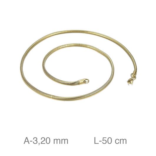 Foto de Cadena de acero baño oro, grosor 5mm, longitud 50cm