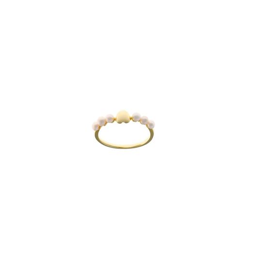 Foto de Sortija plata chapado dorado corazon liso seis