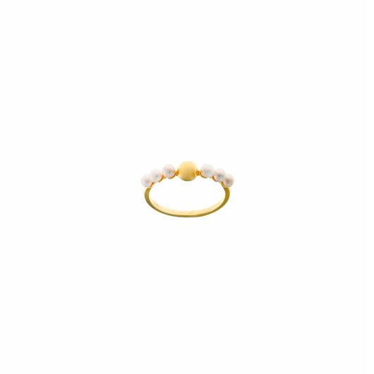 Foto de Sortija plata chapado dorado esfera lisa seis