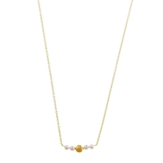 Foto de Collar plata chapado dorado esfera lisa cuatro