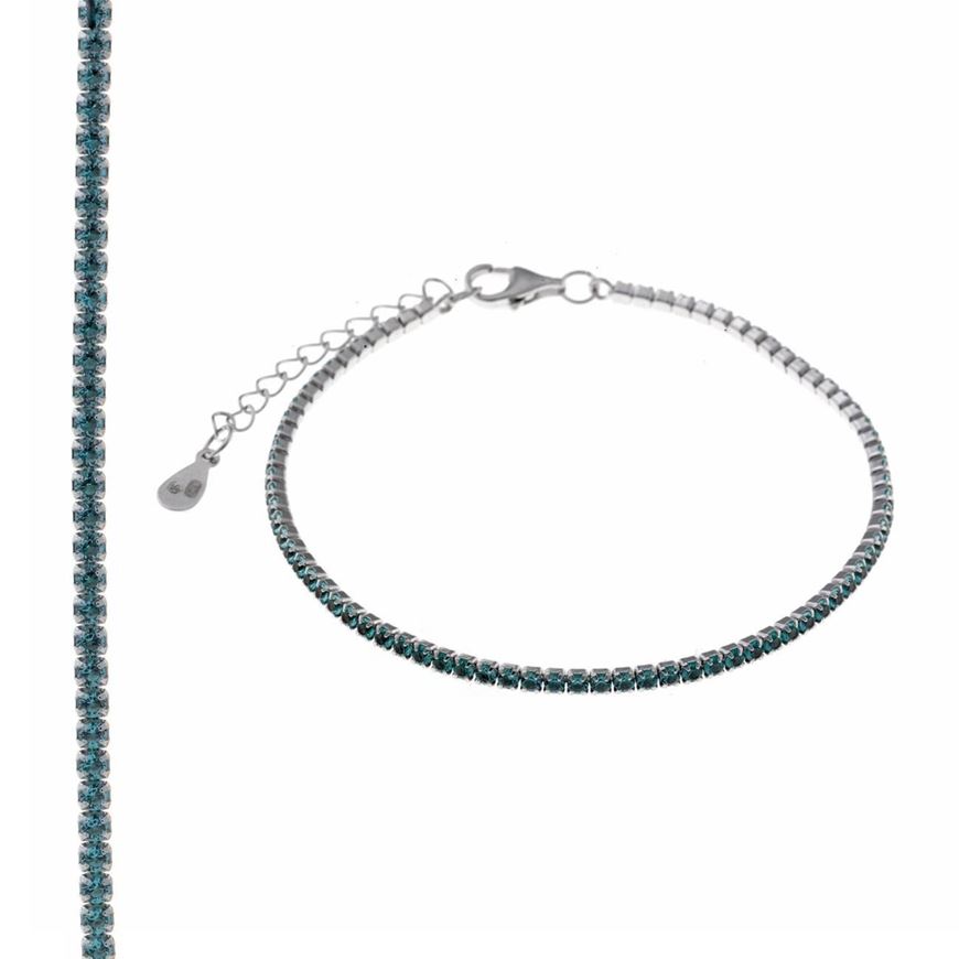 Foto de Pulsera plata rodio circonitas brillantes paraiba