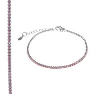 Foto de Pulsera Blink plata rodio circonitas brillantes rosa 15+3cm