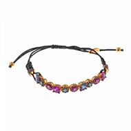 Foto de Pulsera plata chapado dorado circonitas circonitas rosa 24 X 0.50cm