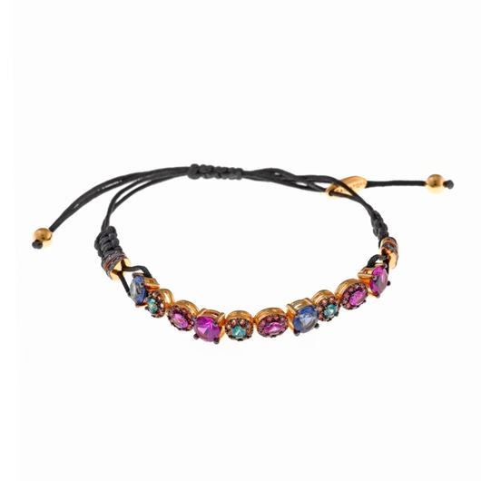 Foto de Pulsera plata chapado dorado circonitas circonitas rosa