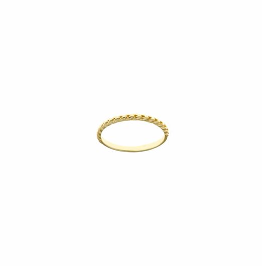 Foto de Sortija plata chapado dorado gallonada liso