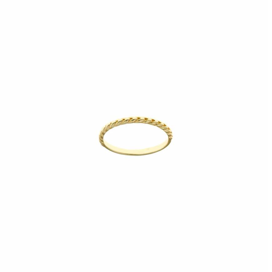 Foto de Sortija plata chapado dorado gallonada liso