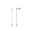 Foto de Pendientes plata chapado dorado barra cadena perla 5 X 0.40cm