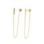 Foto de Pendientes plata chapado dorado barra circonitas blancas 5.70X 0.30cm