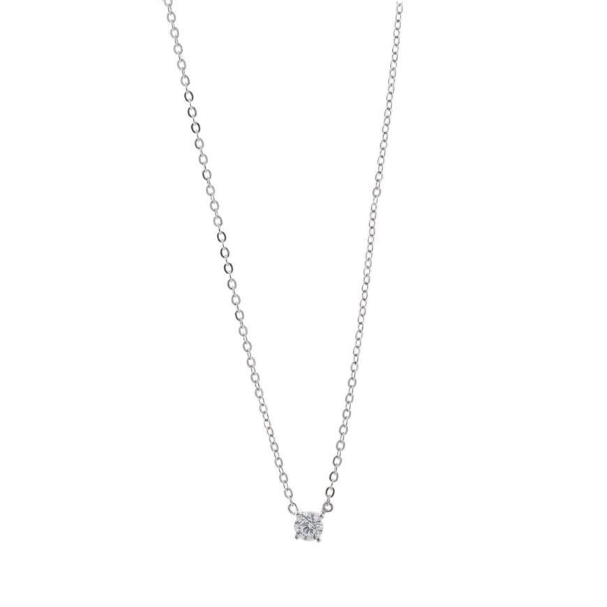 Foto de Collar plata rodio blanca circonita brillante