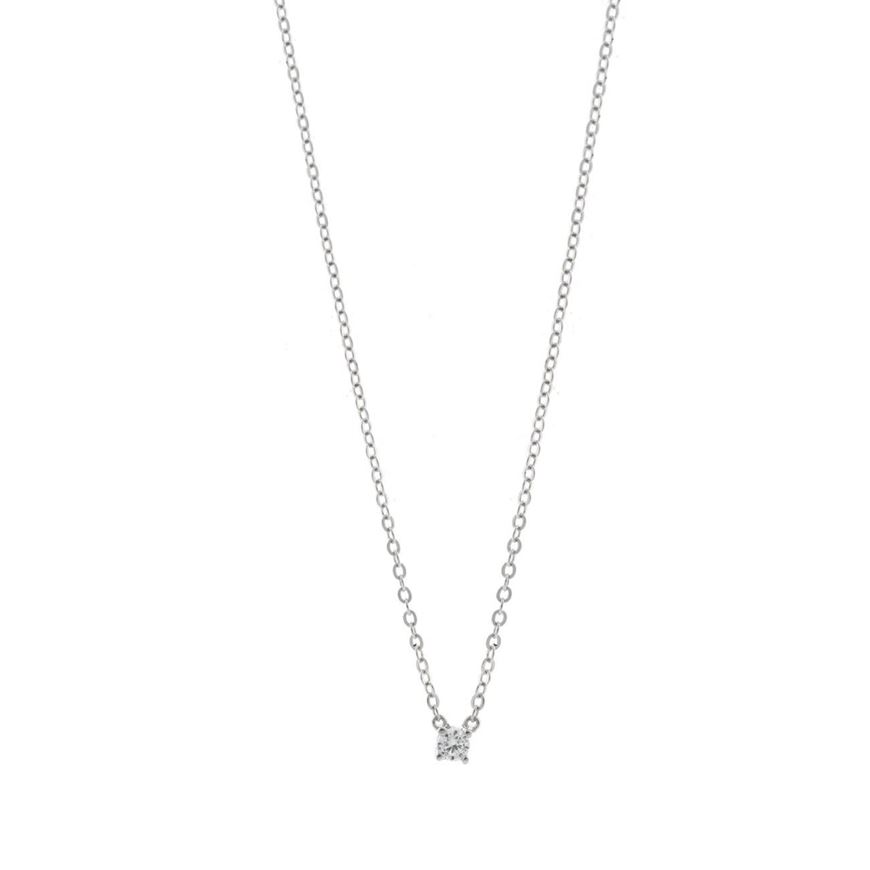 Foto de Collar plata rodio blanca circonita brillante