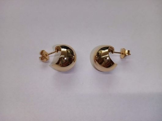 Foto de Pendientes plata chapado dorado aro bola liso