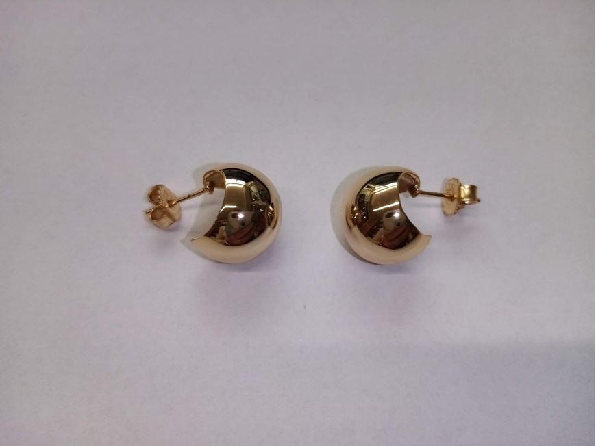 Foto de Pendientes plata chapado dorado aro bola liso