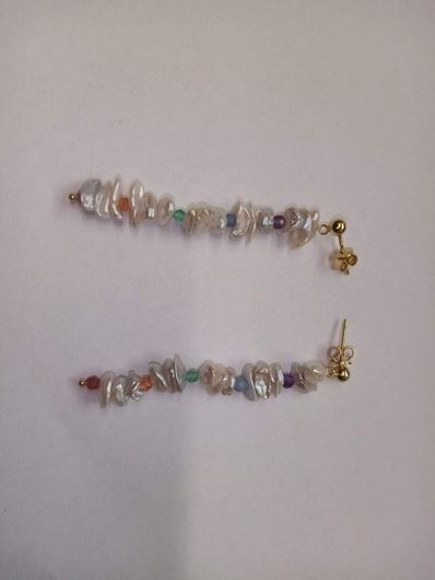 Foto de Pendientes Organic plata chapado dorado perlas barrocas bolitas