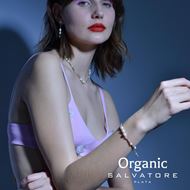 Foto de Pulsera de plata baño oro con perlas irregulares y turmalinas facetadas 