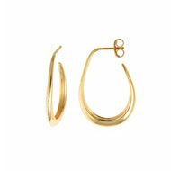 Picture of Pendientes plata baño oro ovalo liso