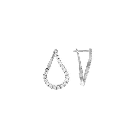 Foto de Pendientes  de plata rodio en pera y circonitas blancas brillantes
