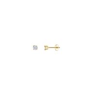 Foto de Pendientes de plata baño oro punto de luz cuatro garras 4mm