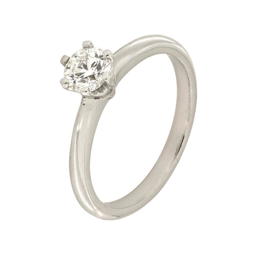 Foto de Solitario en oro blanco 18kt 1 brillante 0,55ct Color G, Pureza VS2 (Certificado Gia)