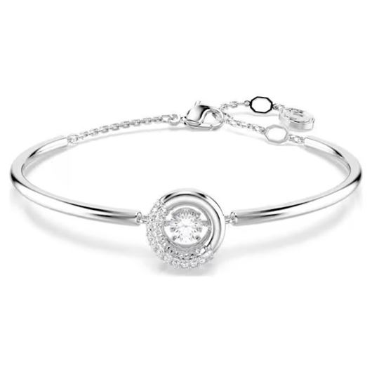 Foto de Brazalete Dextera baño rodio talla redonda color blanco