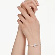 Foto de Brazalete Dextera baño rodio talla redonda color blanco