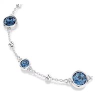 Foto de Pulsera Imber baño rodio talla redonda color azul