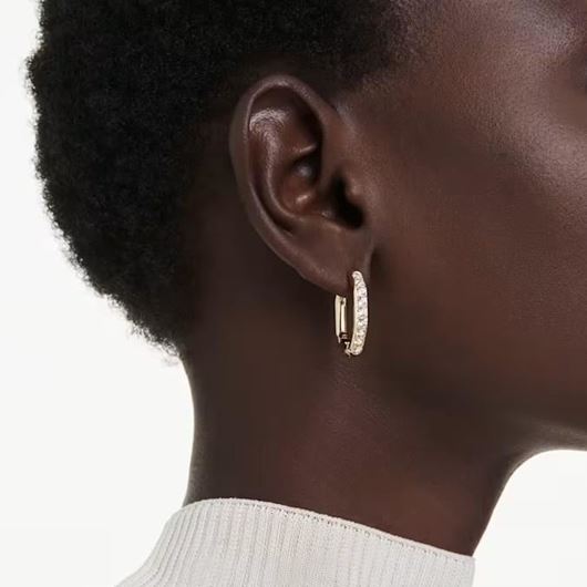 Foto de Pendientes de aro Dextera baño tono oro forma octogonal