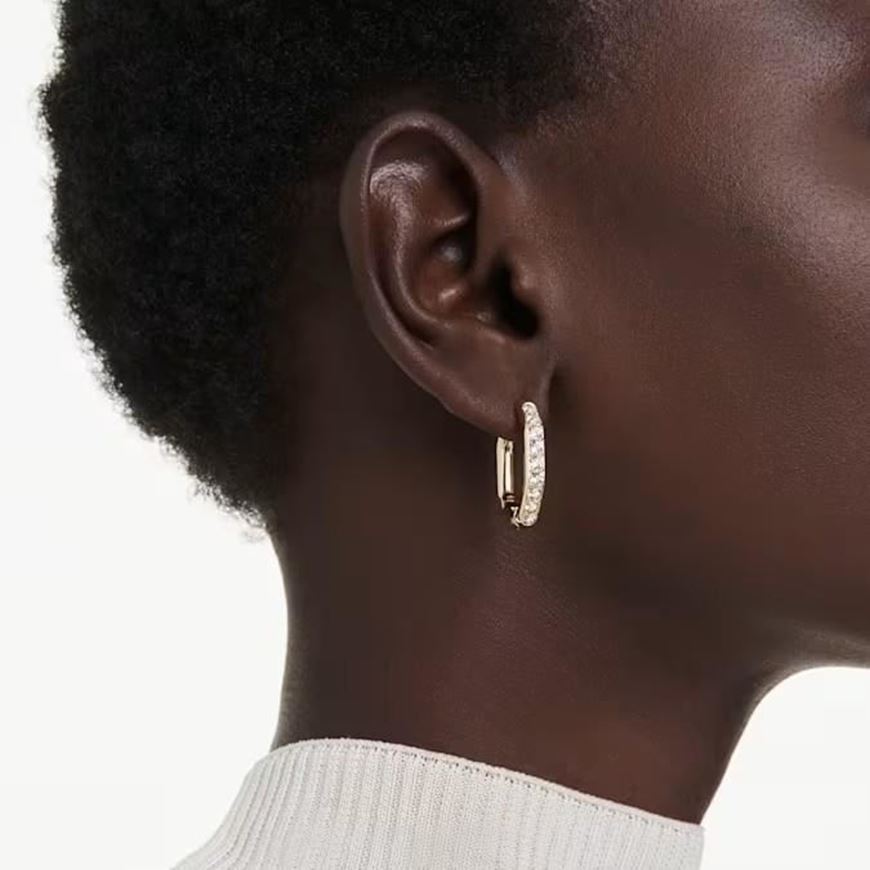 Foto de Pendientes de aro Dextera baño tono oro forma octogonal