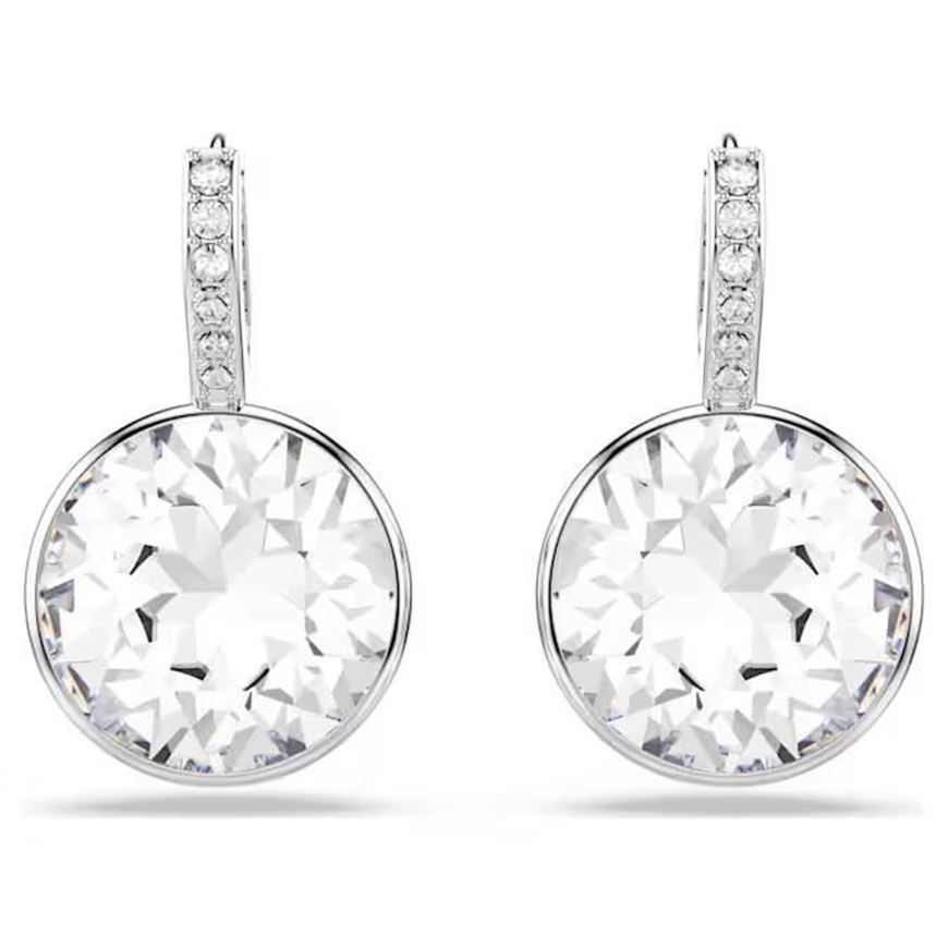 Foto de Pendientes Millenia baño rodio talla redonga color blanco