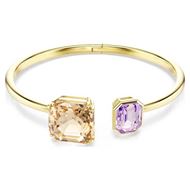 Foto de Brazalete Millenia baño tono oro talla octogonal color caramelo talla M y morado
