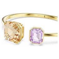Foto de Brazalete Millenia baño tono oro talla octogonal color caramelo talla M y morado