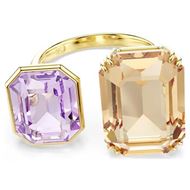 Foto de Anillo abierto Millenia baño tono oro talla octogonal color caramelo y morado