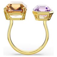 Foto de Anillo abierto Millenia baño tono oro talla octogonal color caramelo y morado
