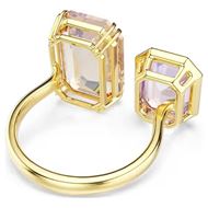 Foto de Anillo abierto Millenia baño tono oro talla octogonal color caramelo y morado