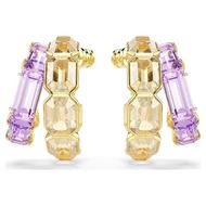 Foto de Pendientes de aro Millenia baño tono oro tallas mixtas color caramelo y morado