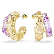Foto de Pendientes de aro Millenia baño tono oro tallas mixtas color caramelo y morado