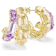 Foto de Pendientes de aro Millenia baño tono oro tallas mixtas color caramelo y morado