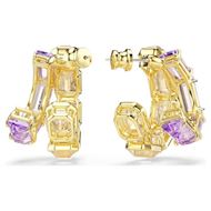 Foto de Pendientes de aro Millenia baño tono oro tallas mixtas color caramelo y morado