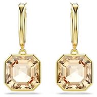Foto de Pendientes Millenia baño tono oro talla cuadrada color caramelo