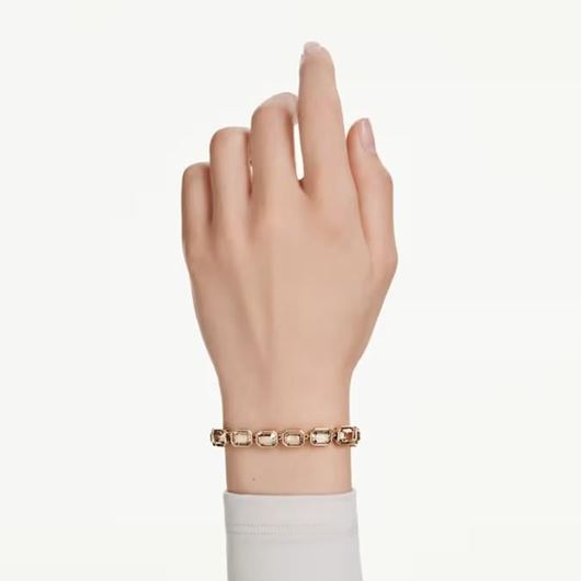 Foto de Pulsera Tennis Millenia baño tono oro talla octogonal color caramelo talla M