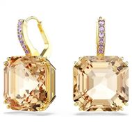 Foto de Pendientes Millenia baño tono oro tallas mixtas color caramelo y morado