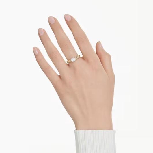Foto de Anillo Dextera baño tono oro tallas mixtas color blanco Talla 46