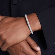 Foto de Brazalete Meteora, Pavé nieve, Blanco, Baño de rodio Talla S