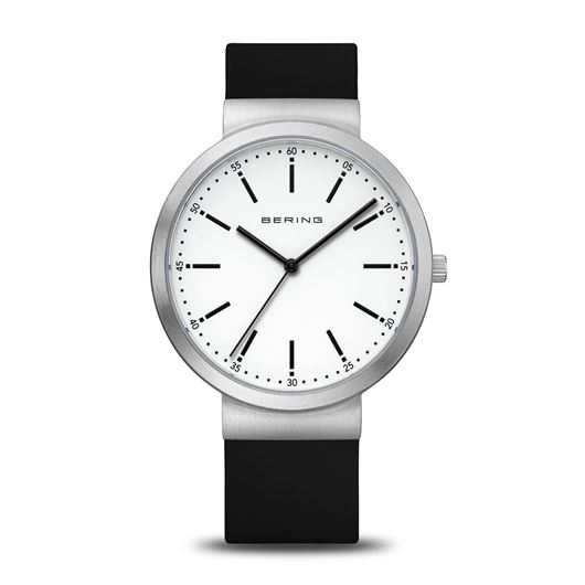 Foto de Reloj Classic correa silicona negra y esfera blanca 41mm