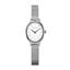 Foto de Reloj Classic plateado y esfera blanca ovalada 20mm malla milanesa