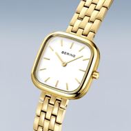 Foto de Reloj Classic dorado y esfera blanca cuadrada 26mm