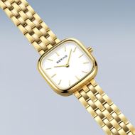 Foto de Reloj Classic dorado y esfera blanca cuadrada 26mm