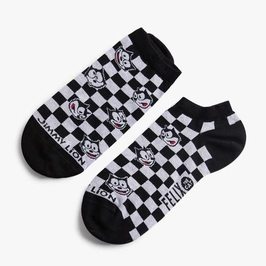 Foto de Calcetines Tobilleros Felix Check Negros Talla L
