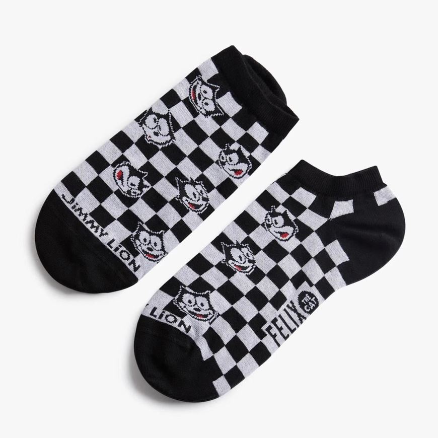 Foto de Calcetines Tobilleros Felix Check Negros Talla L